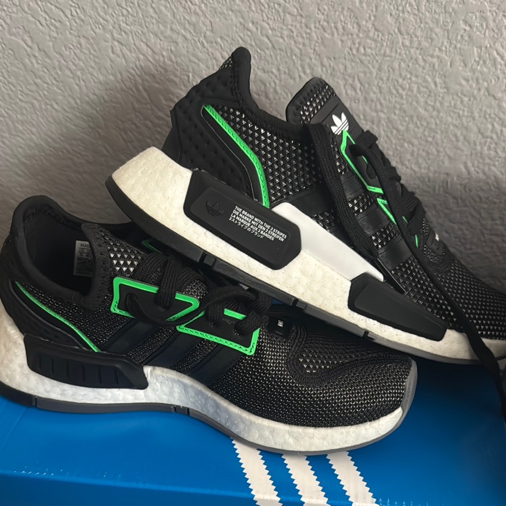 Adidas NMD_G1J Black and Neon Green Athletic Shoes US size 5